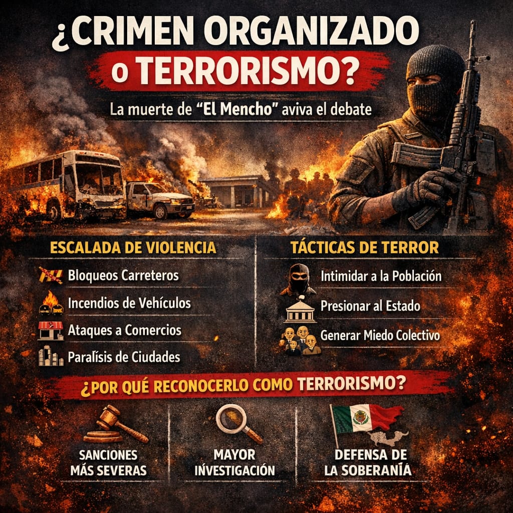 Reconocer el terrorismo permite dimensionar la violencia del crimen organizado