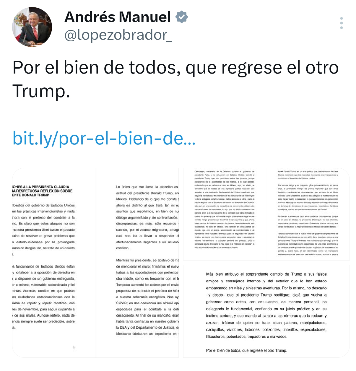 “El Trump de ahora es distinto al que traté”: AMLO al respaldar a Sheinbaum